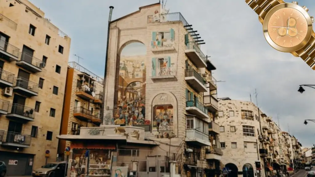 jerusalém com um relógio